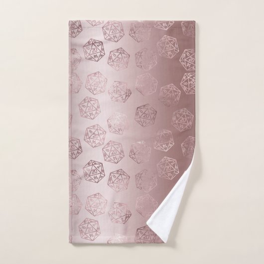 RPG Pattern | Mauve Luxury Sheen Roleplayer Dice Badhandtuch Set (Handtuch)