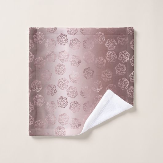 RPG Pattern | Mauve Luxury Sheen Roleplayer Dice Badhandtuch Set (Waschlappen)