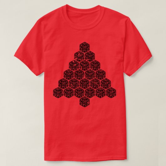 RPG Polyhedral Dice Ugly Christmas D20 Rollenspiel T-Shirt (Design vorne)