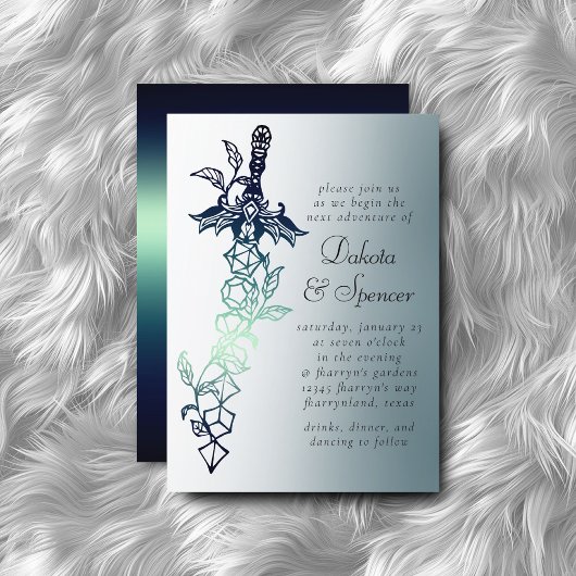 RPG-Schwert | Aquamarin Fantasy Tabletop PnP Gamer Einladung