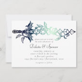 RPG-Schwert | Aquamarin Sheen Fantasy Tabletop Gam Einladung (Vorderseite)