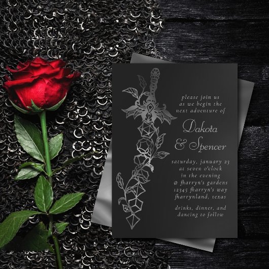 RPG-Schwert | Fantasy Tabletop Retro PnP Gamer Dic Einladung