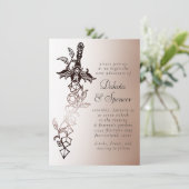 RPG-Schwert | Kupfer Fantasy Tabletop Gamer Dice Einladung (Stehend Vorderseite)