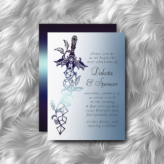 RPG-Schwert | Navy Sheen Fantasy Tabletop Gamer Di Einladung