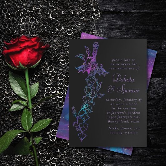 RPG-Schwert | Nebula Fantasy Tabletop Gamer Dice Einladung