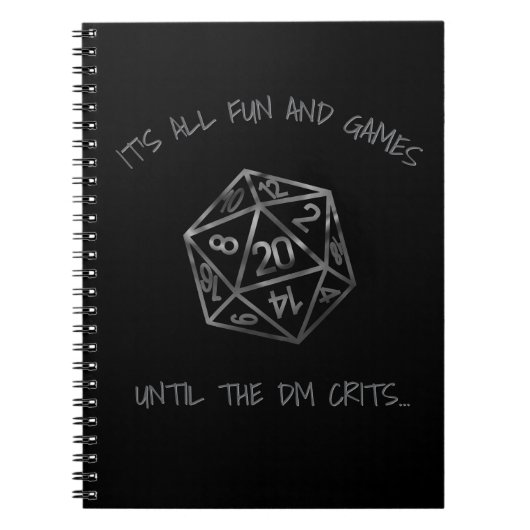 RPG-Spaß | Spielspass bis DM Crit Tabletop Gamer Notizblock (Vorderseite)