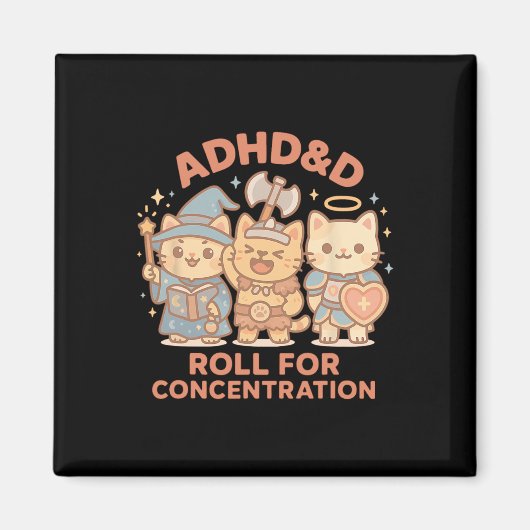 Rpg-Spieler Adhdandd Rollen Für Konzentration Geek Magnet (Vorne)