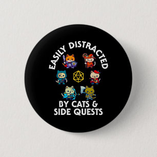 Rpg-Spieler-Katzen-Nebenquestorium-Lustiger-Nerd-A Button