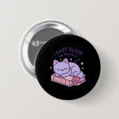 RPG-Spieler nerdige Katze schlafend D20-Würfel für Button (Vorne & Hinten)