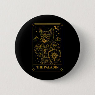 Rpg-Spieler Paladin D20 Würfel Verrückter Geek-Kat Button