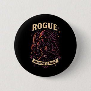Rpg-Spieler Schurke D20-Würfel Nerdy-Geek Männer F Button
