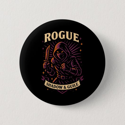 Rpg-Spieler Schurke D20-Würfel Nerdy-Geek Männer F Button (Vorderseite)