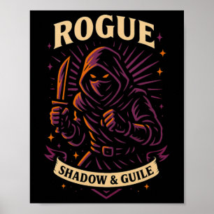 Rpg-Spieler Schurke D20-Würfel Nerdy-Geek Männer F Poster