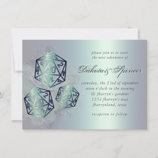 RPG-Splash | Aquamarin Sheen Fantasy Tabletop PnP Einladung (Vorderseite)
