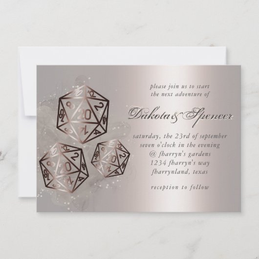 RPG-Splash | Kupfer Sheen Fantasy Tabletop Gamer Einladung (Vorderseite)