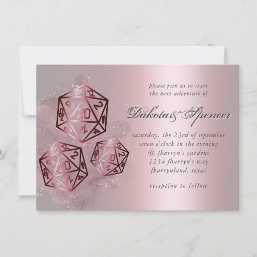 RPG-Splash | Red Sheen Fantasy Tabletop Gamer Dice Einladung (Vorderseite)