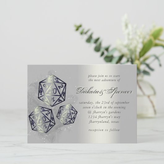 RPG-Splash | Retro Sheen Fantasy Tabletop Gamer Einladung (Stehend Vorderseite)