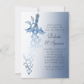 RPG Sword Luxe | Blue Sheen Fantasy Tabletop Gamer Einladung (Vorderseite)