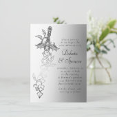 RPG Sword Luxe | Fantasy Sheen Tabletop Gamer Dice Einladung (Stehend Vorderseite)