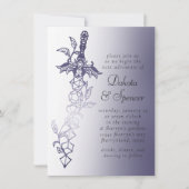 RPG Sword Luxe | Lila Fantasy Tabletop PnP Gamer Einladung (Vorderseite)