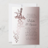 RPG Sword Luxe | Mauve Fantasy Tabletop Gamer Einladung (Vorderseite)