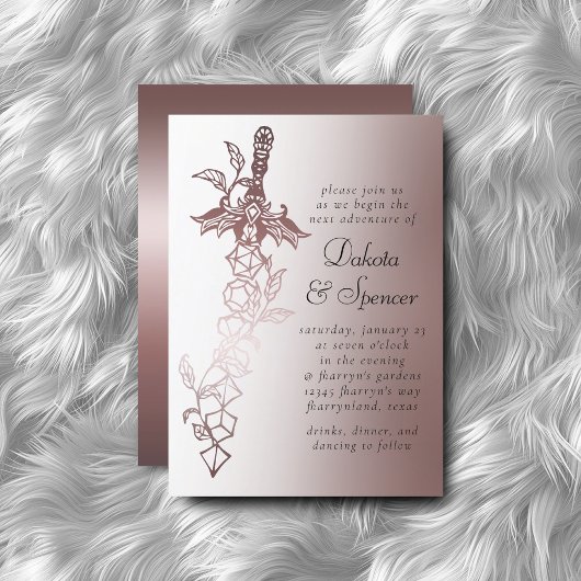 RPG Sword Luxe | Mauve Fantasy Tabletop Gamer Einladung
