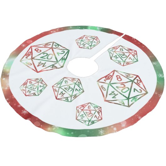 RPG Wird XMAS Fantasy Tabletten Gamer Dice Polyester Weihnachtsbaumdecke (Schrägansicht)