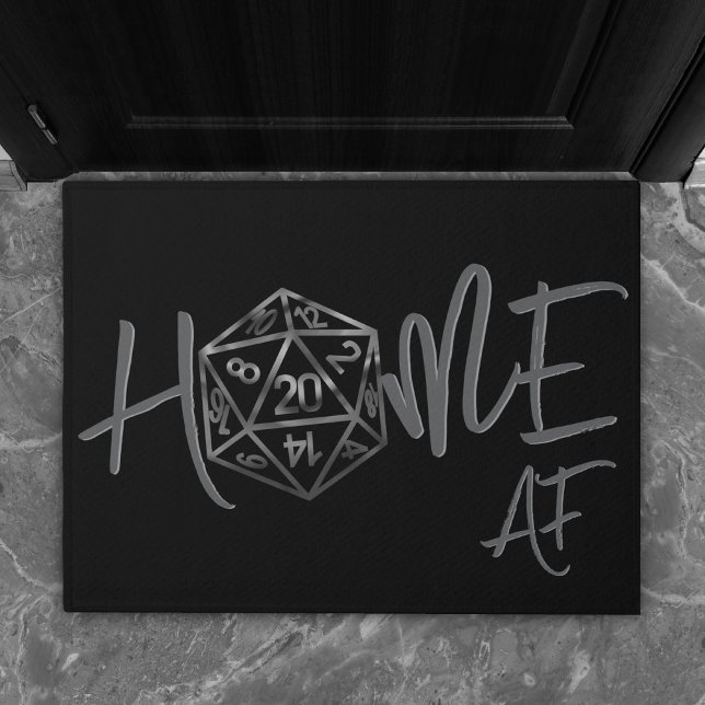 RPG Zuhause AF | Fantasy Tabletop Retro Gamer Dice Fußmatte (Von Creator hochgeladen)