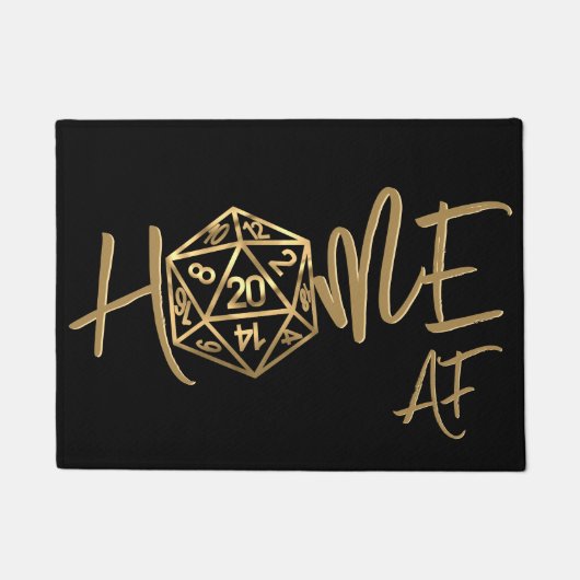 RPG Zuhause AF | Gold Fantasy Tabletop Gamer Willk Fußmatte (Vorderseite)
