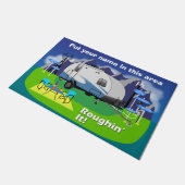 rPod Art-Reise-Anhänger-Fußmatte 24" x 6" Blau Fußmatte (Schrägansicht)