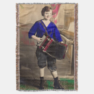 RPPC-Akkordeonistin der jungen Dame der 20er Jahre Decke