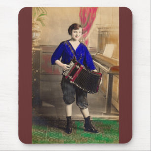 RPPC-Akkordeonistin der jungen Dame der 20er Jahre Mousepad