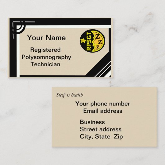 RPSGT SCHLAF POLYSOMNOGRAPHY durch Slipperywindow Visitenkarte (Vorne/Hinten)