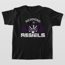 RR 01 | White Rebel Logo Kids Black T - Shirt