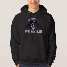 RR 02 | Graues Rebel-Logo - Schwarze Männer Hoodie