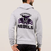 RR 03 | Schwarzes Rebel-Logo Männer Grau Custom Hoodie (Rückseite)