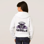 RR 04 | Grunge Rebel Logo Kids White Hoodie (Schwarz voll)