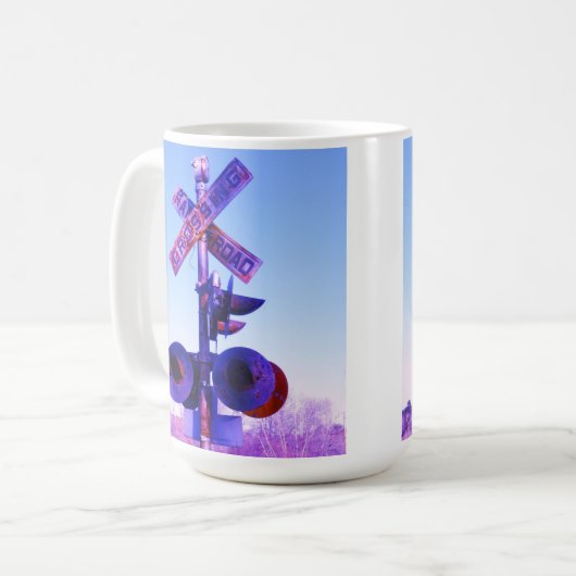 RR Bahnübergang lila Kaffeetasse (Vorderseite Links)