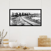 RR Zug mit Redwood Logs 1919 Poster (Küche)