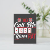 RRat Funny Poker Player Texas Holdem Lucker Postkarte (Stehend Vorderseite)