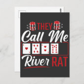 RRat Funny Poker Player Texas Holdem Lucker Postkarte (Vorne/Hinten)