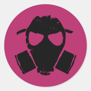 rrc - Gasmaskerosa Runder Aufkleber