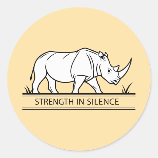 Rrhinoceros - Strength In Silence Runder Aufkleber (Vorderseite)