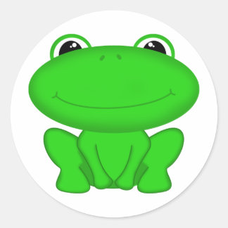 Rrribit! Green Froggie Runder Aufkleber
