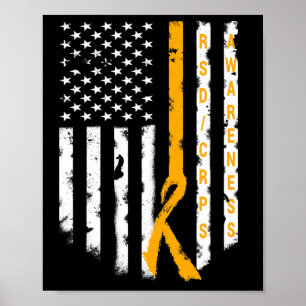 Rsd Crps Awareness American Flag Support Top-T-Shi Poster