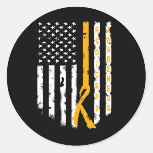 Rsd Crps Awareness American Flag Support Top-T-Shi Runder Aufkleber