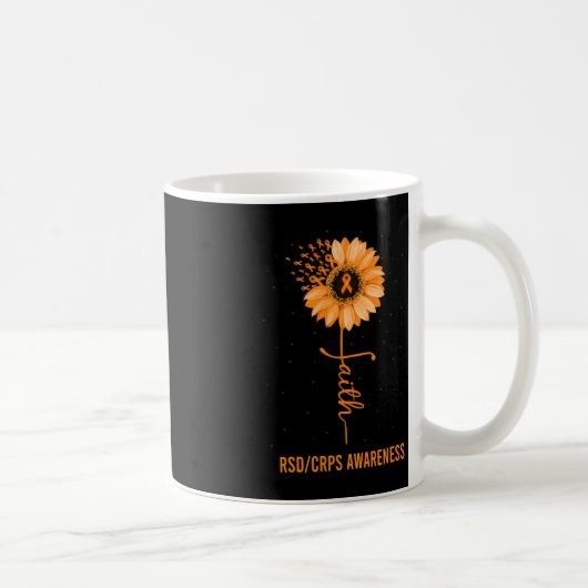 RSD CRPS Awareness Faith Daisy Blume Ribbon Kaffeetasse (Rechts)
