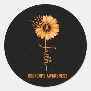 Rsd Crps Awareness Faith Daisy Blume Ribbon Runder Aufkleber