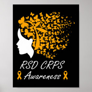 Rsd Crps Awareness - Frauen Schmetterlinge Haare O Poster
