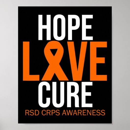 Rsd Crps Awareness Hope Liebe Cure Fighter Orange Poster (Vorne)